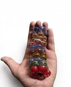 Al por mayor Cuentas de cristal de lampwork vintage con diseño de girasol, colores surtidos, 3mm, tipo disco plano en capas, roseta, para comercio africano - Product Image 3