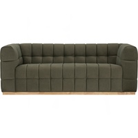 Sofá Seccional Moderno de Tres Plazas, Estilo Mid-Century, Relleno de Espuma, Tapizado en Tela, Resistente a Mascotas, con Cojines Acolchados, Ideal para Apartamentos y Hoteles