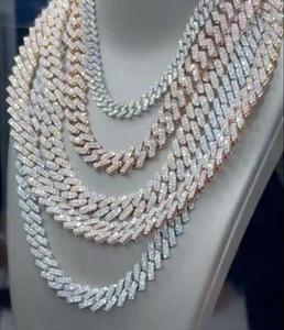 Collar de Cadena Figaro Unisex de Plata 925 con Moissanita, Chapado en Oro Rosa, Estilo Hiphop, para Compromiso o Uso Diario, Certificado por Terceros - Product Image 5