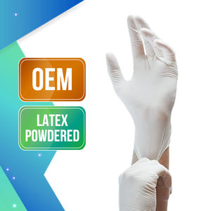 Gants jetables en latex multi-usages OEM, poudrés, ajustement confortable, différentes tailles, emballage de vente au détail, nettoyage, beauté, cuisine - Product Image 1