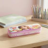 Estuche de Lápices de Color Rosa X-ULTRA de la Mejor Calidad, Estuche Escolar de Plástico Duro y Duradero para Niños, Bolígrafos, Lápices, Borrador, Sacapuntas, Clip