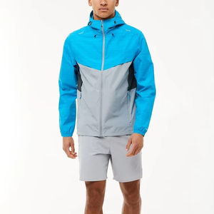 Nouvel ensemble coupe-vent à capuche et short pour homme, 100 % polyester, écologique, léger, respirant, coupe-vent, hiver - Product Image 1