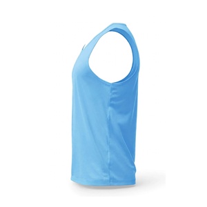 Camiseta sin mangas de poliéster 120GSM para hombre, cuello redondo, transpirable, chaleco deportivo de punto - Product Image 4