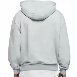 Sweat à capuche noir en molleton 100 % coton de haute qualité pour homme, coupe oversize décontractée à épaules tombantes, fermeture éclair, idéal pour l'hiver (OEM) - Product Image 6