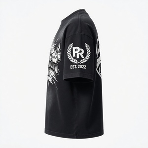เสื้อยืดสตรีทแวร์ผู้ชายทรงโอเวอร์ไซส์ ผ้าคอตตอนเจอร์ซีย์ น้ำหนัก 320 กรัม ผลิตในอเมริกา พิมพ์ลาย DTF  แห้งเร็ว ไม่ยับ เป็นมิตรต่อสิ่งแวดล้อม - Product Image 2
