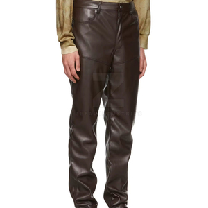 Saleh Enterprises OEM Genuine Leather Lightweight Windproof <b>Winter</b> Pants Premium Motorcycle <b>Trousers</b> Men's Fashion Biker Riding - Product Image 4