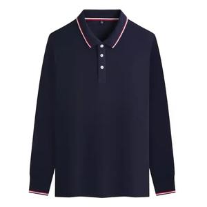 Camisa Polo de Golf de Manga Larga, 100% Poliéster, Estilo Casual, con Solapa y Combinación de Colores, Estampado Ligero y Sólido, Venta al Por Mayor - Product Image 2