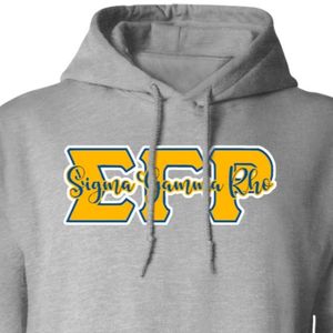 Sudadera con Capucha Estampada con la Letra Sigma Gamma Rho 1922 en Gris para Mujer, Sudadera de la Hermandad Griega, Ropa Universitaria Personalizada - Product Image 6