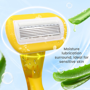 6 Blades Women Body Razor With Longer Handle Easy Shave Razor For <strong>Lady</strong> With Refills - Product Image 3