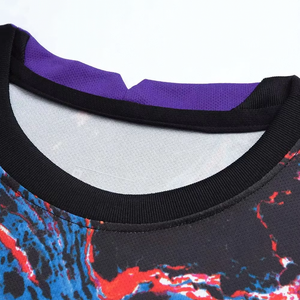 ชุดฟุตบอลชายแบบกำหนดเอง สีน้ำเงิน แดง ดำ พิมพ์ลายแบบ Sublimation แขนสั้น ระบายเหงื่อได้ดี ผลิตจากโพลีเอสเตอร์ สำหรับผู้ใหญ่ ใช้ได้ทุกฤดู - Product Image 5