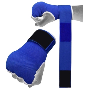 gel padded easy Hand <b>Wraps</b> & Inner Gloves red with <b>white</b> trimming - Product Image 3