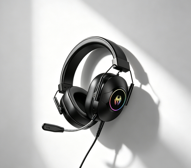 LDON LD-1 Wired On-Ear Gaming Headset RGB Light 7.1 Surround Sound Balanced Armature Drivers 2m Cord Noise Cancelling Mic