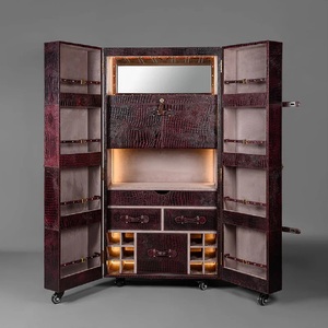 Mueble de Cuero para Almacenamiento de Vino, Hecho a Mano, Diseño Clásico, Muebles de Cuero de Alta Demanda - Product Image 1