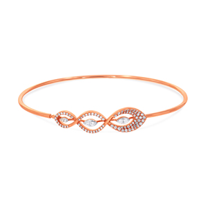 Elegant 18K Yellow Gold Diamond Leaf Adjustable <b>Bracelet</b> | Pavé Diamond Nature-Inspired <b>Slider</b> <b>Bracelet</b> | Luxury Women's Fine Je - Product Image 2