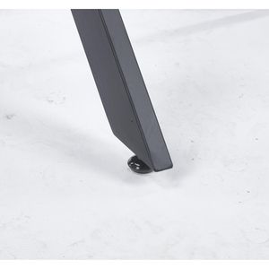 Modern 9\" <b>Square</b> <b>Dining</b> <b>Table</b> with Tempered <b>Glass</b> Top and Cross Metal Leg Black for Kitchen or Living Room Space Saving - Product Image 4