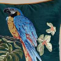 Housse de coussin en velours brodé floral 100% coton avec fermeture éclair, décoration moderne carrée pour la maison, 18x18