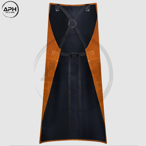 Delantal de Trabajo Personalizado con Panel Frontal Ancho, Múltiples Bolsillos para Herramientas, Arnés Ajustable, Delantal de Cuero Resistente al Calor para Soldadura - Product Image 2