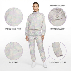 Custom Women's Windbreaker <b>Track</b> Jacket <b>Pants</b> Set <b>Nylon</b> Tracksuit Wholesale OEM Private Label Sportswear Training Wear Wholesale - Product Image 6
