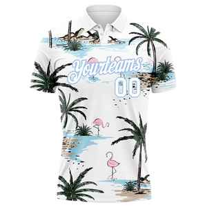 Polo à manches courtes pour homme, imprimé arbre blanc personnalisé, impression numérique, style sportif, séchage rapide, respirant, en polyester tricoté - Product Image 3