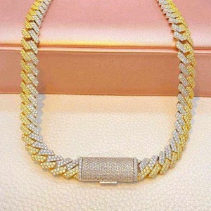 Premium Quality Moissanite Diamond Cuban Link Chain For Men Women Sparkling Luxury <b>Statement</b> <b>Necklace</b> Available for Sale - Product Image 2