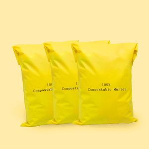 OEM 2026 100% <b>Compostable</b> Mailer Yellow Packaging <b>Bags</b> Eco Friendly Shipping Pouches - Product Image 3