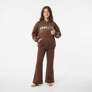 Custom Logo Kids <b>Hoodie</b> And Pants Set Rhinestone Work Streetwear Tracksuit Fashion Clothing Wholesale OEM ODM Factory - Product Image 4