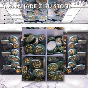 Aventurine verte Zibu méditation amulette Chakra équilibrage guérison pierre précieuse amour poli avec technique de gravure - Product Image 2