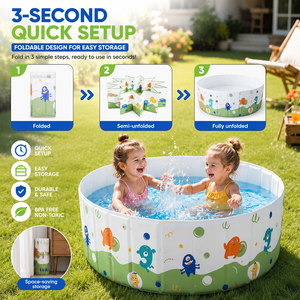 <span class=keywords><strong>Piscina</strong></span> Plegable Personalizada para Niños, <span class=keywords><strong>Piscina</strong></span> Portátil de PVC con Paredes Rígidas, Fácil de Instalar, Múltiples Tamaños 90cm/120cm/160cm*45cm - Product Image 2