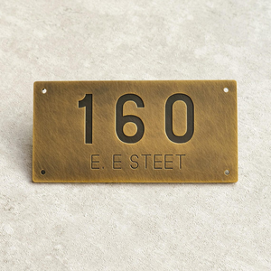 Customized Vintage Brass Nameplate Personalized <b>Plaque</b> Satin Finish Brass Sign House Sign Commercial Sign Brass Doorplate - Product Image 2
