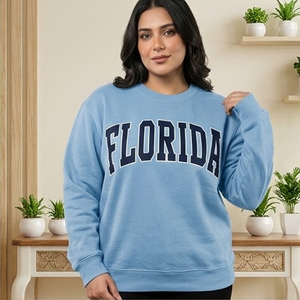 Pull en maille à col montant pour femme, couleur crème, avec imprimé lettres grecques Florida personnalisées, broderie du logo du chapitre, style universitaire - Product Image 2