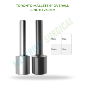 Marteau chirurgical Toronto 9 pouces 230 mm, marteau orthopédique pour os, métal 32 oz, plastique 24 oz - Product Image 2