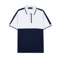 Polo bicolore mi-mollet haut de gamme pour hommes et femmes, mélange de coton 220 GSM, élégant et respirant, avec logo brodé personnalisé