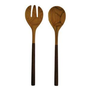 Durable Eco-Friendly <b>Gold</b> Plated Acacia Wood <b>Spoon</b> Set for Home Cooking and <b>Serving</b> Kitchen Tools - Product Image 2