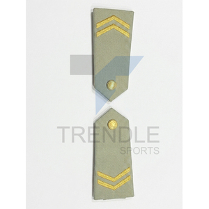 Épaulettes en fil de broderie doré vert olive de style albanais avec insignes de grade en chevron doré pour uniforme - Product Image 5