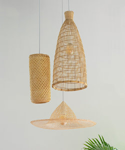 Hand Woven Bamboo Basket Traditional Thai Palm <b>Leaf</b> Bag Gift Package Natural Handmade Handwoven Bamboo Cluster Pendant <b>Light</b> Rus - Product Image 3