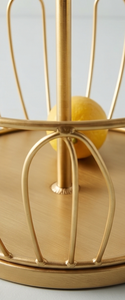 Wholesale 2-Tier Gold Metal Wire Fruit Storage <b>Basket</b> Center Handle Kitchen Vegetable <b>Display</b> Stand - Product Image 4