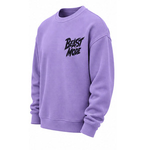 <b>Men</b> Waffle Knit Sweatshirt Casual Crew Neck Long Sleeve Textured Pullover <b>Thermal</b> <b>Top</b> Custom OEM Sportswear Manufacturer Factory - Product Image 3