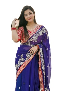 New Designer Silk Georgette Embroidery Work with Jeri Work Women's Formal Party Saree Collection - Product Image 3