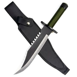 Cuchillo Bowie de Acero de Damasco con Funda, Cuchillo de Caza Hecho a Mano, Cuchillos Bowie de Hoja Fija para Acampar al Aire Libre - Product Image 4