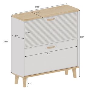 Freestanding Entryway Shoe <b>Storage</b> Cabinet with <b>2</b> Flip <b>Drawers</b> Narrow Shoe Rack Organizer - Product Image 3