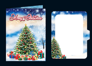 Tarjeta de Felicitación Navideña 3D Pop-Up con Escena de Casa en el Árbol, Papel Recortado, Laminado Brillante, Tarjeta Festiva - Product Image 3
