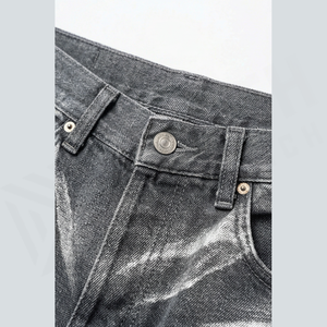 Straight-Leg Distressed Denim Jeans <b>Men</b> Slim Fit Mid Waist Cotton Casual Autumn Style Pants - Product Image 5
