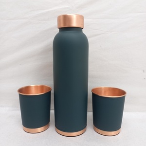 Pure <b>copper</b> water <b>bottle</b> for <b>drinking</b> traditional ayurvedic health benefits durable leak proof design for home office travel use - Product Image 5