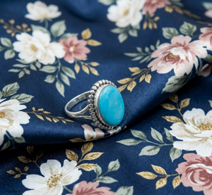 Pure 925 Sterling Silver Turquoise Gemstone <b>Ring</b> Oval Boho Vintage <b>Statement</b> <b>Ring</b> Rose Gold Yellow Gold Plated Jewelry Unisex - Product Image 6