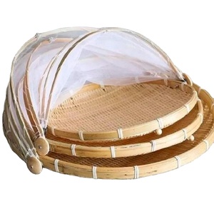 Bandeja de servicio de ratán marrón de diseño antiguo Bandeja de comida tejida multifuncional Cocina elegante y decoración del hogar Más vendidos - Product Image 1