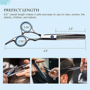 Ciseaux de coiffure professionnels SAAR GLOBAL SURGICAL en acier inoxydable 440C, lame tranchante, pour droitiers, manche long, usage en salon - Product Image 3