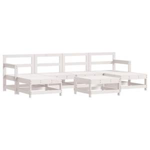 Conjunto de Muebles de Jardín Modulares Grandes de Madera de Pino Macizo Blanco y Contrachapado de Primera Calidad - Product Image 2