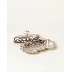 Plateau à beurre décoratif doré pour le Ramadan avec couvercle, plateau de rangement vintage en métal pour le pain et le beurre, pour les restaurants - Product Image 3