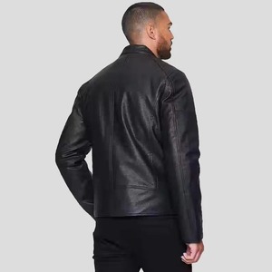 Black Genuine Leather <b>Biker</b> <b>Jacket</b> - Product Image 2