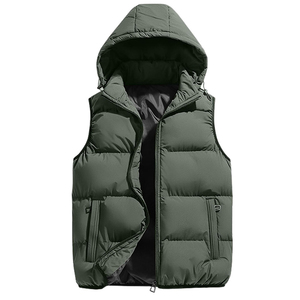 Men Sleeveless Winter Puffer Vest Quilted Lightweight Jacket Warm Body <b>Warmer</b> Outdoor Casual Windproof OEM Supplier - Product Image 2
